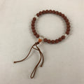 Japanese Buddhist Prayer Beads Vtg Rosary Bracelet Juzu Brown Clear JZ127