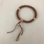 Japanese Buddhist Prayer Beads Vtg Rosary Bracelet Juzu Brown Clear JZ127