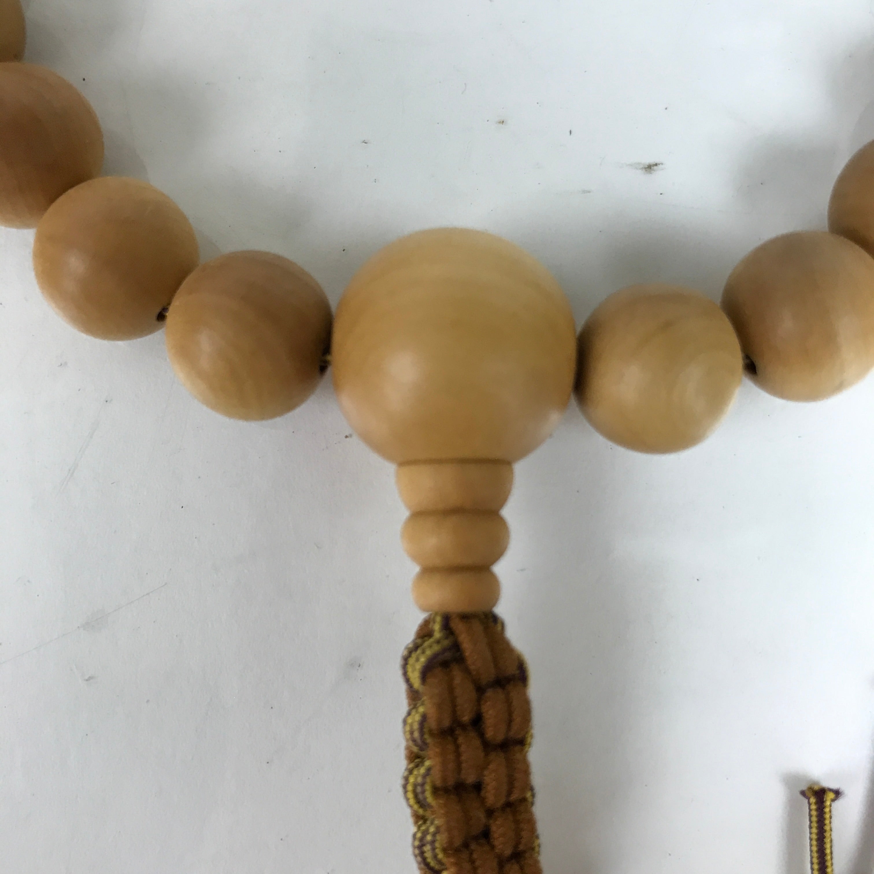 Japanese Buddhist Prayer Bracelet Kyonenju Beads Tsuge Wood Tiger Stone JZ160