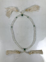 Japanese Buddhist Prayer Bracelet Vtg Juzu Beads Clear Green Rosary Tassel JZ171