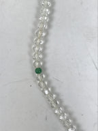 Japanese Buddhist Prayer Bracelet Vtg Juzu Beads Clear Green Rosary Tassel JZ171
