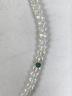 Japanese Buddhist Prayer Bracelet Vtg Juzu Beads Clear Green Rosary Tassel JZ171