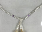 Japanese Buddhist Prayer Bracelet Vtg Juzu Beads Clear Purple JZ164