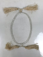 Japanese Buddhist Prayer Bracelet Vtg Juzu Beads Clear Rosary Tassel JZ172