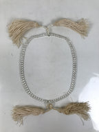 Japanese Buddhist Prayer Bracelet Vtg Juzu Beads Clear Rosary Tassel JZ172