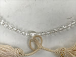 Japanese Buddhist Prayer Bracelet Vtg Juzu Beads Clear Rosary Tassel JZ172