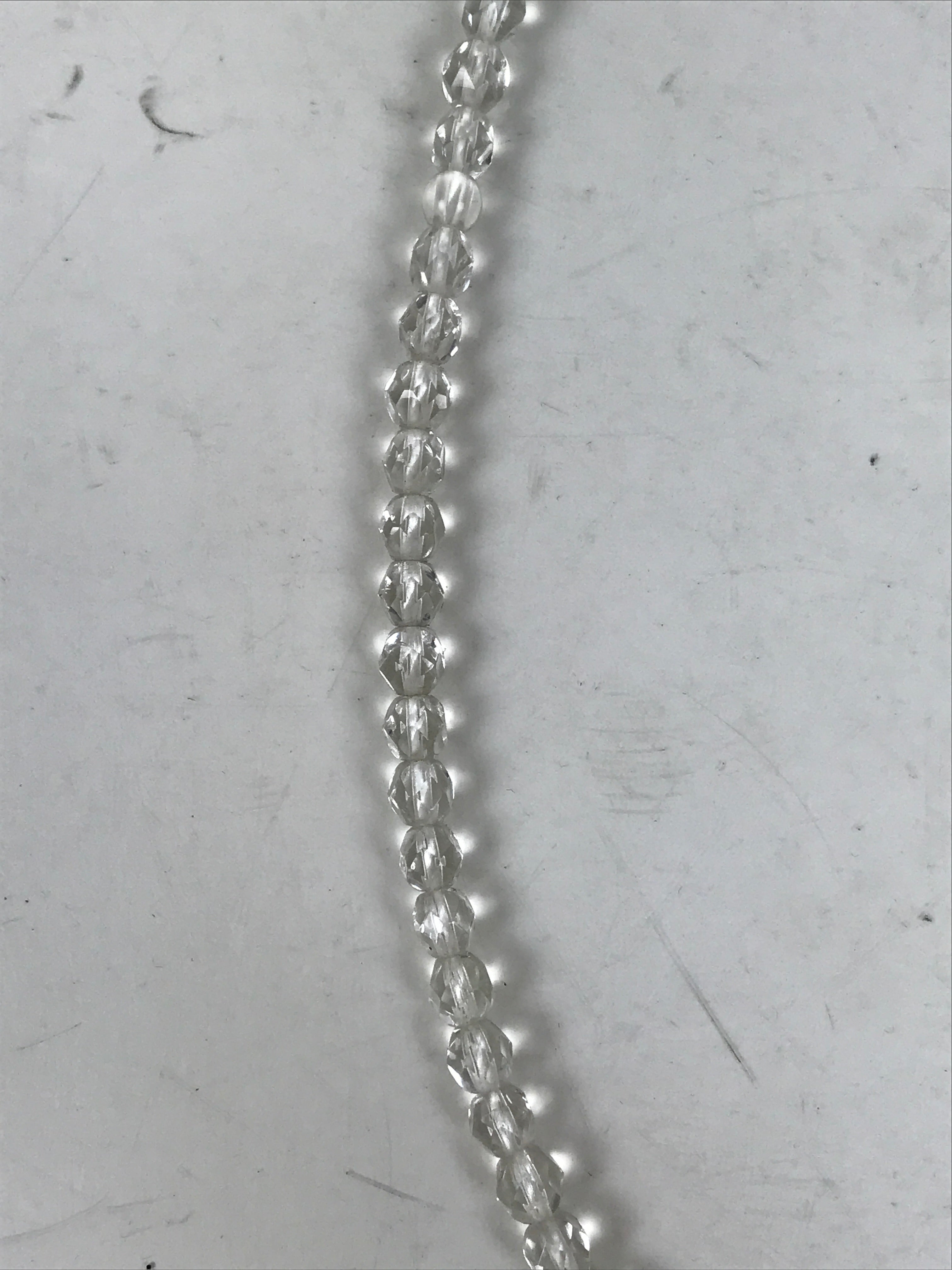 Japanese Buddhist Prayer Bracelet Vtg Juzu Beads Clear Rosary Tassel JZ172
