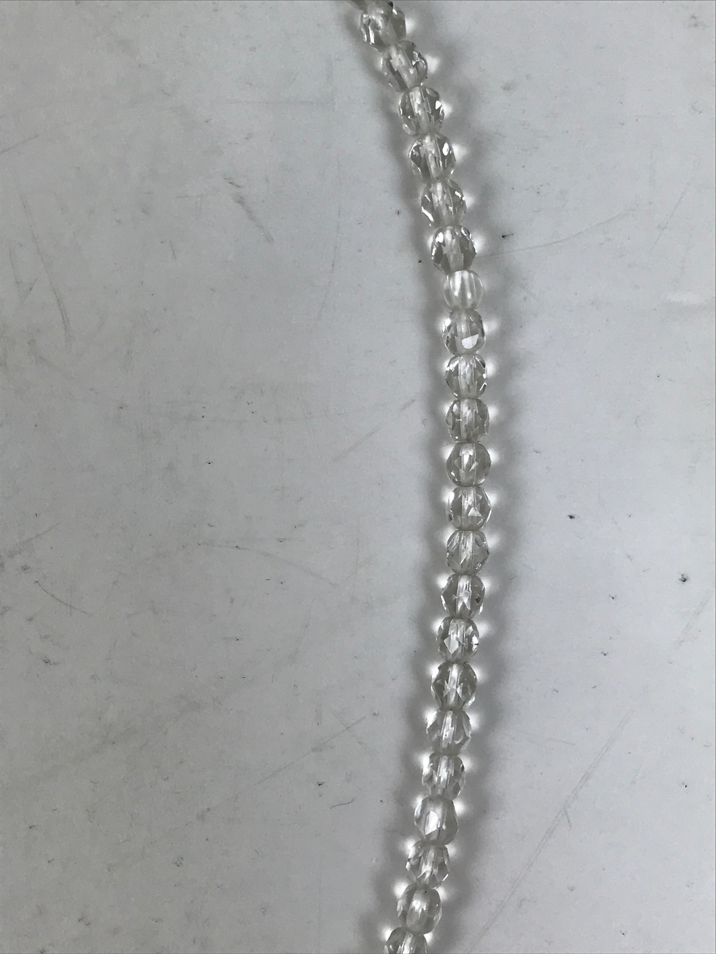 Japanese Buddhist Prayer Bracelet Vtg Juzu Beads Clear Rosary Tassel JZ172