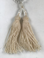 Japanese Buddhist Prayer Bracelet Vtg Juzu Beads Clear Rosary Tassel JZ172