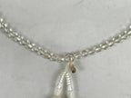 Japanese Buddhist Prayer Bracelet Vtg Juzu Beads Glass Clear Purple JZ163