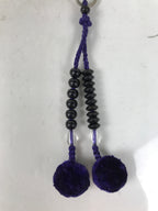 Japanese Buddhist Prayer Bracelet Vtg Juzu Beads Rosary Black Orange Clear JZ173