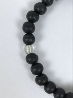 Japanese Buddhist Prayer Bracelet Vtg Juzu Black Clear Wood Beads Tassel JZ176