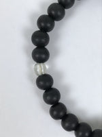 Japanese Buddhist Prayer Bracelet Vtg Juzu Black Clear Wood Beads Tassel JZ176
