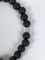 Japanese Buddhist Prayer Bracelet Vtg Juzu Black Clear Wood Beads Tassel JZ176