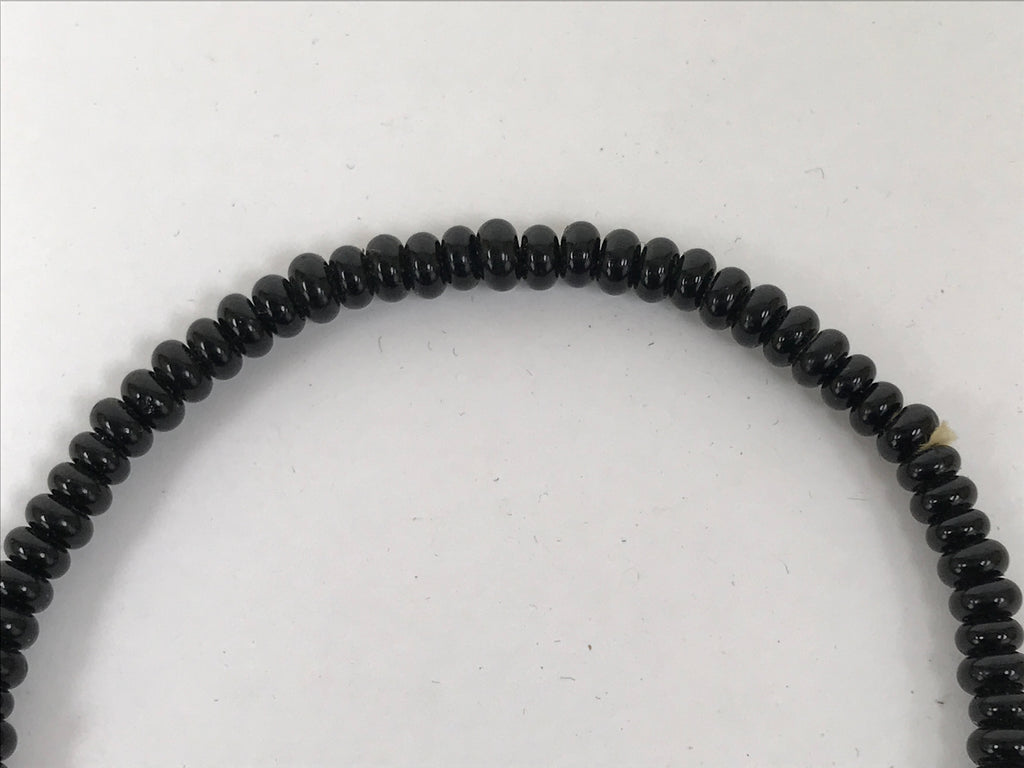 Japanese Buddhist Prayer Bracelet Vtg Juzu Black Orange Glass Beads Tassel JZ183