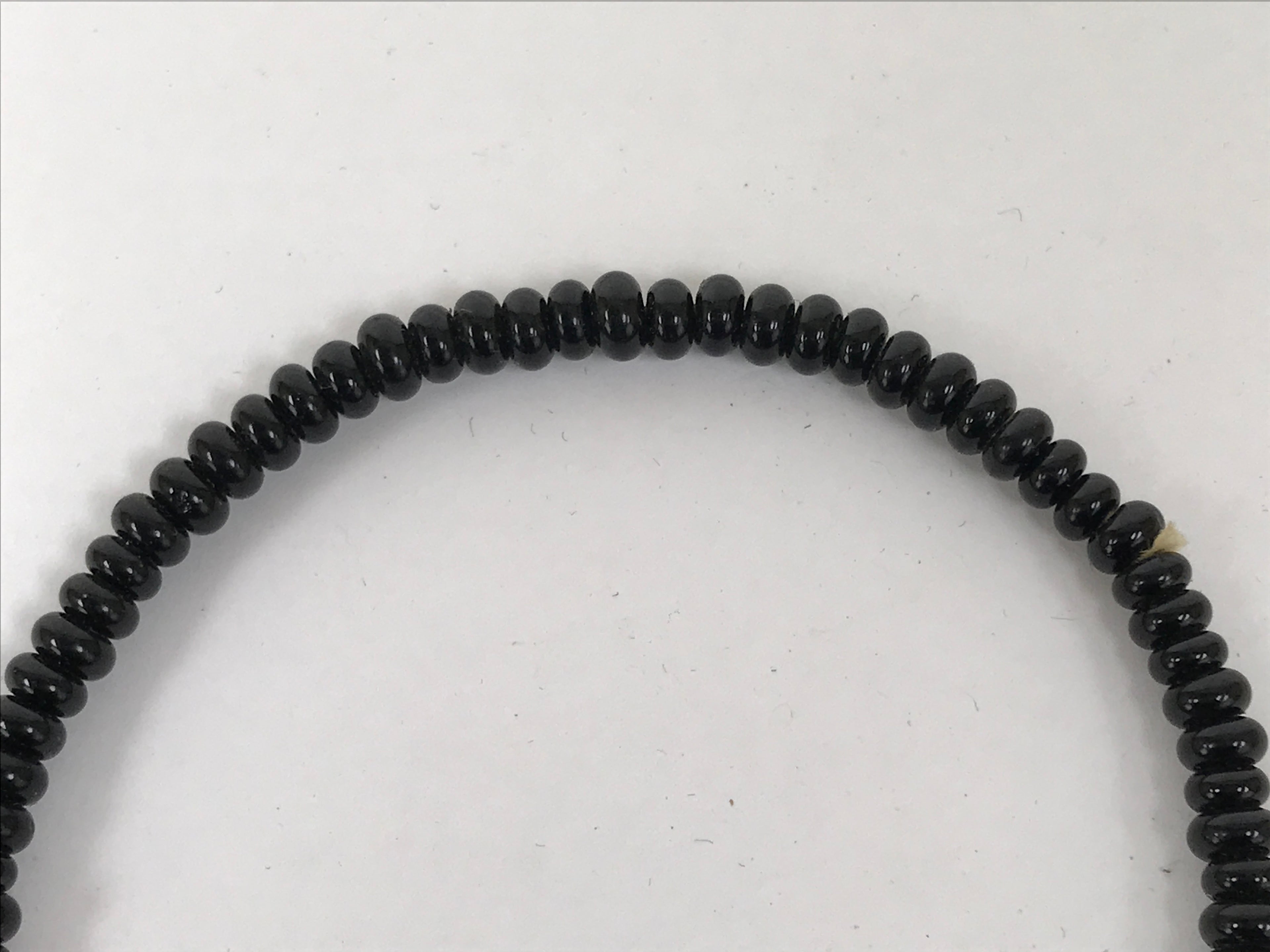 Japanese Buddhist Prayer Bracelet Vtg Juzu Black Orange Glass Beads Tassel JZ183