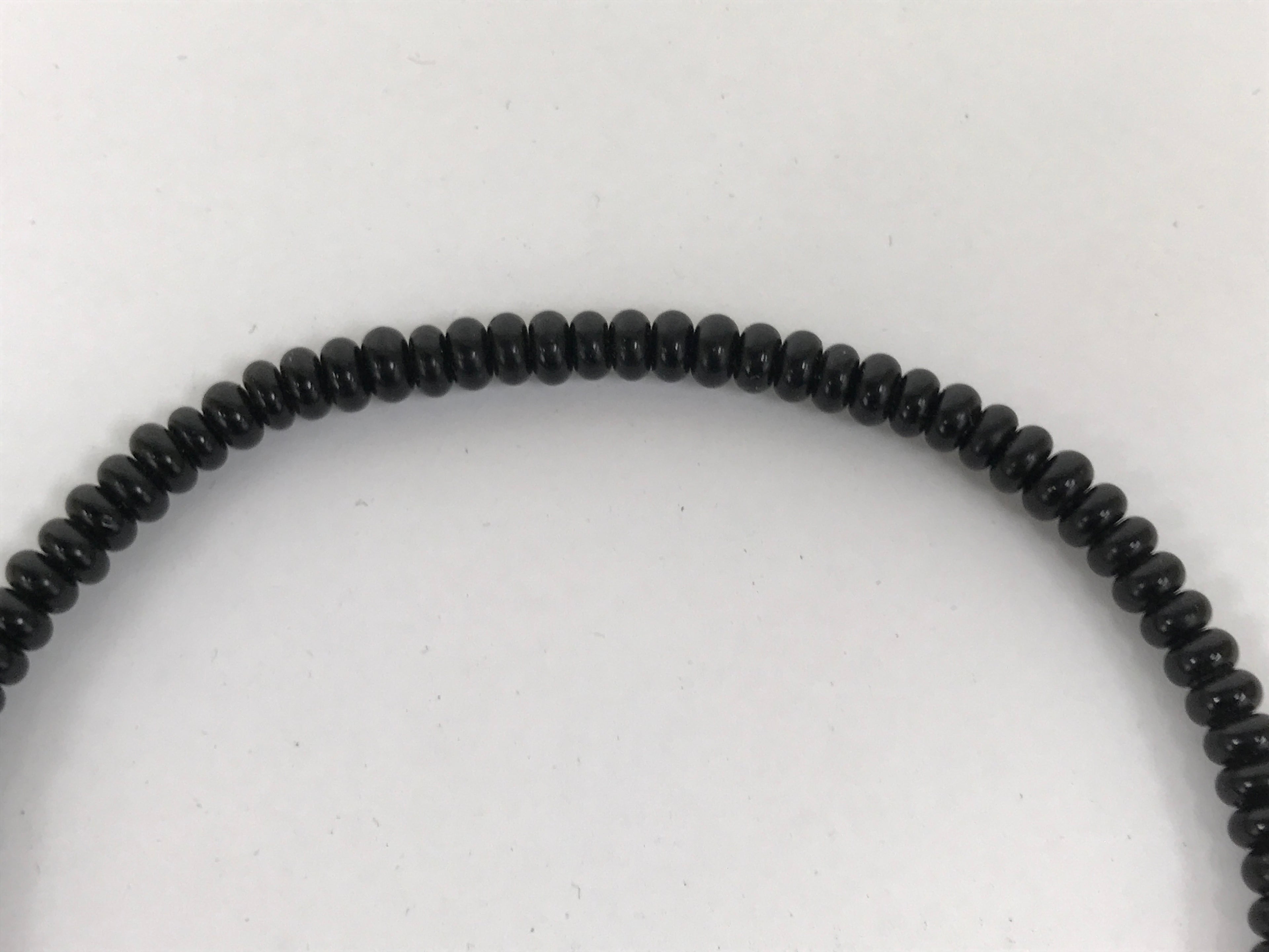 Japanese Buddhist Prayer Bracelet Vtg Juzu Black Orange Glass Beads Tassel JZ185