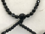 Japanese Buddhist Prayer Bracelet Vtg Juzu Black Resin Beads Tassel JZ170
