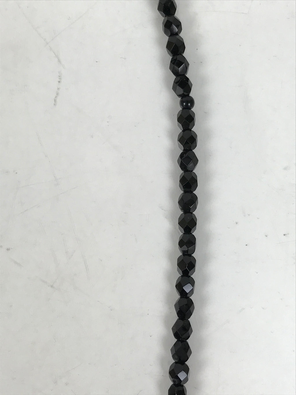 Japanese Buddhist Prayer Bracelet Vtg Juzu Black Resin Beads Tassel JZ170