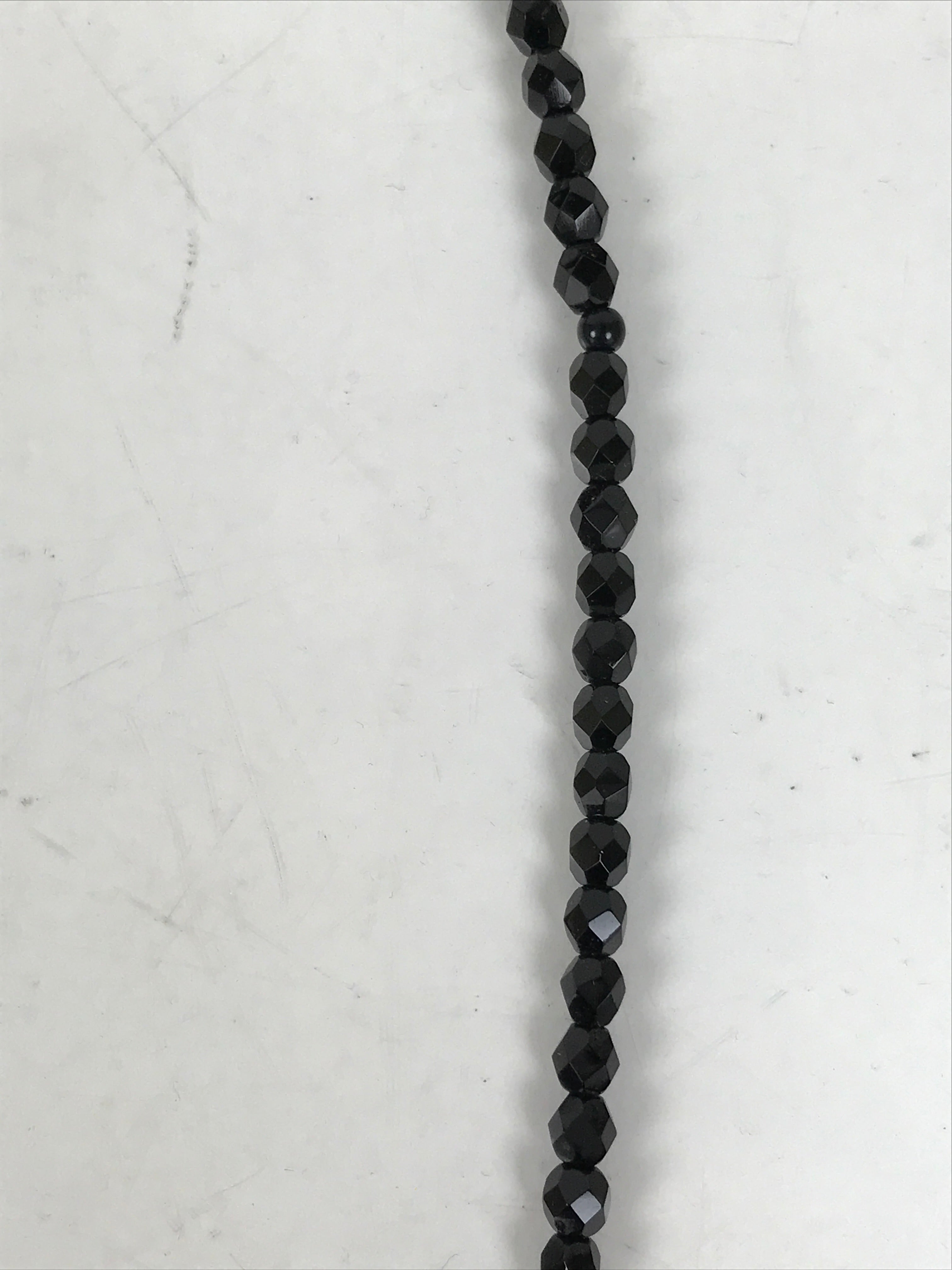 Japanese Buddhist Prayer Bracelet Vtg Juzu Black Resin Beads Tassel JZ170