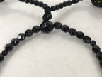 Japanese Buddhist Prayer Bracelet Vtg Juzu Black Resin Beads Tassel JZ170