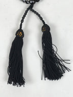 Japanese Buddhist Prayer Bracelet Vtg Juzu Black Resin Beads Tassel JZ170