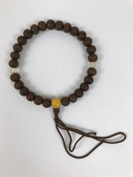 Japanese Buddhist Prayer Bracelet Vtg Juzu Brown Clear Wood Beads Tassel JZ177