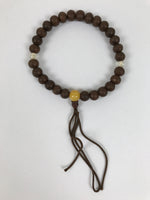 Japanese Buddhist Prayer Bracelet Vtg Juzu Brown Clear Wood Beads Tassel JZ177