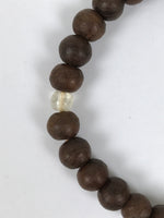 Japanese Buddhist Prayer Bracelet Vtg Juzu Brown Clear Wood Beads Tassel JZ177