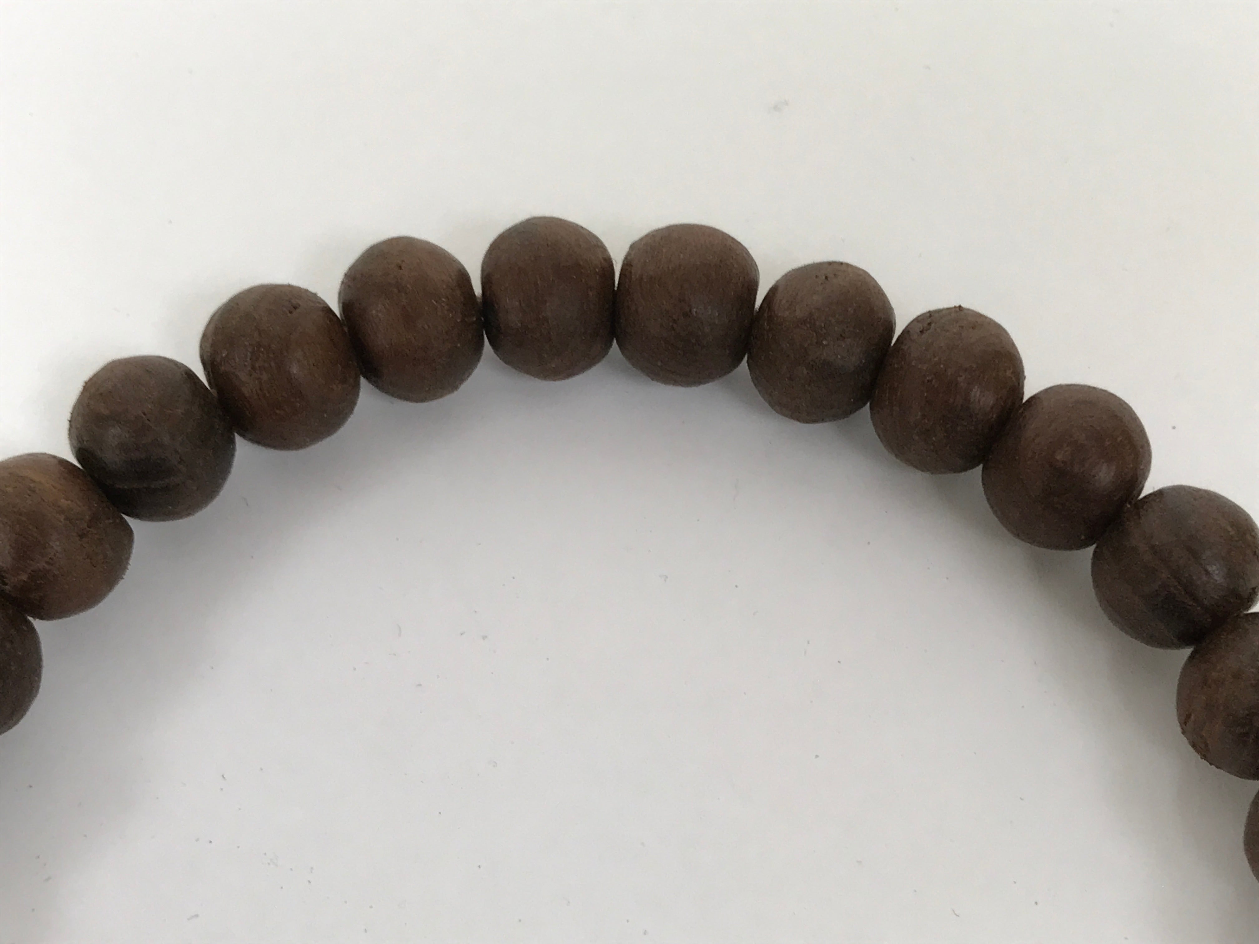 Japanese Buddhist Prayer Bracelet Vtg Juzu Brown Clear Wood Beads Tassel JZ177