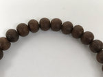 Japanese Buddhist Prayer Bracelet Vtg Juzu Brown Clear Wood Beads Tassel JZ177