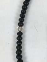 Japanese Buddhist Prayer Bracelet Vtg Juzu Clear Black Resin Beads Tassel JZ169
