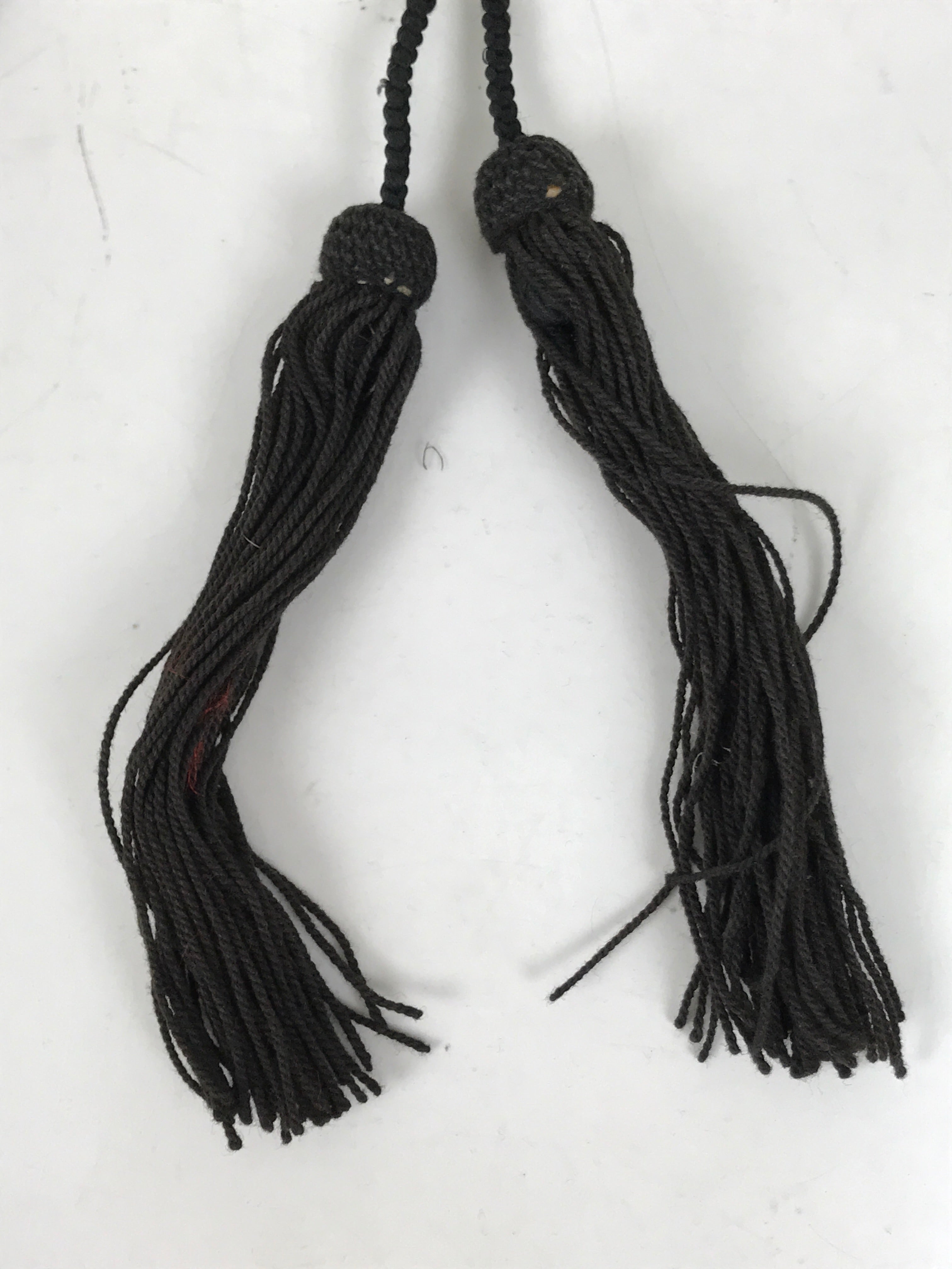 Japanese Buddhist Prayer Bracelet Vtg Juzu Clear Black Resin Beads Tassel JZ169