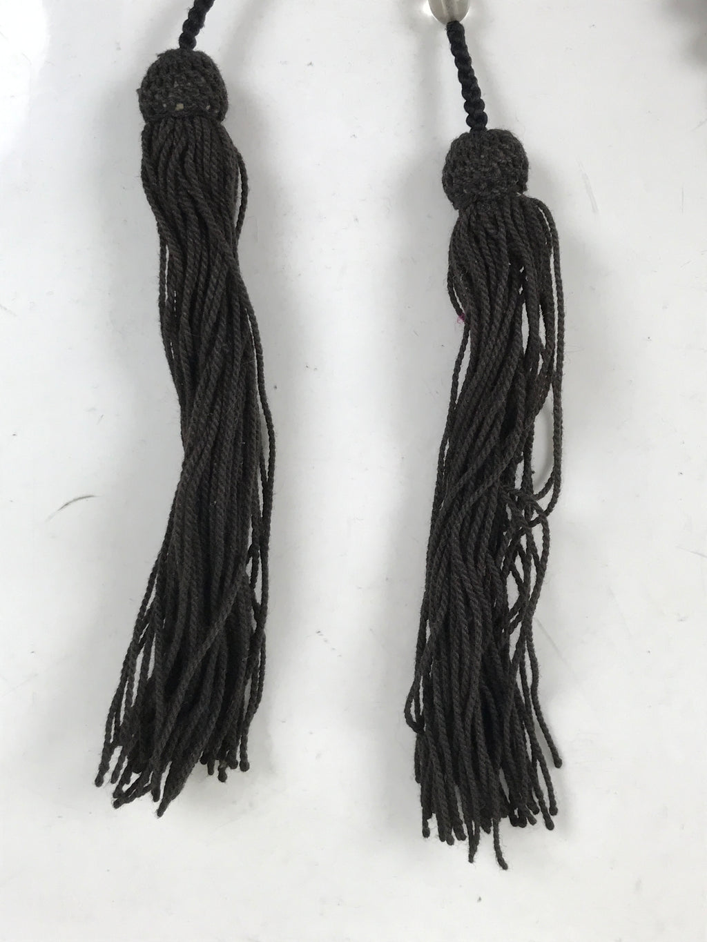 Japanese Buddhist Prayer Bracelet Vtg Juzu Clear Black Resin Beads Tassel JZ169