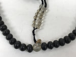 Japanese Buddhist Prayer Bracelet Vtg Juzu Clear Black Resin Beads Tassel JZ169