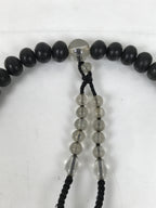 Japanese Buddhist Prayer Bracelet Vtg Juzu Clear Black Resin Beads Tassel JZ169