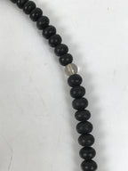 Japanese Buddhist Prayer Bracelet Vtg Juzu Clear Black Resin Beads Tassel JZ169