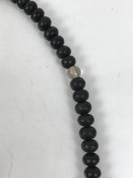 Japanese Buddhist Prayer Bracelet Vtg Juzu Clear Black Resin Beads Tassel JZ169