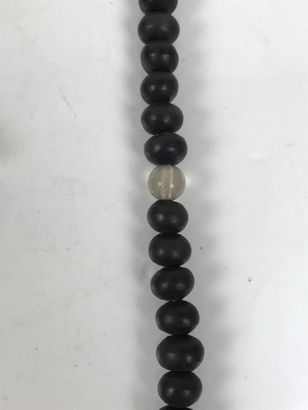 Japanese Buddhist Prayer Bracelet Vtg Juzu Clear Black Resin Beads Tassel JZ169