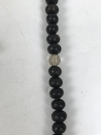 Japanese Buddhist Prayer Bracelet Vtg Juzu Clear Black Resin Beads Tassel JZ169
