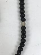 Japanese Buddhist Prayer Bracelet Vtg Juzu Clear Black Resin Beads Tassel JZ169
