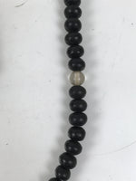 Japanese Buddhist Prayer Bracelet Vtg Juzu Clear Black Resin Beads Tassel JZ169