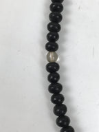 Japanese Buddhist Prayer Bracelet Vtg Juzu Clear Black Resin Beads Tassel JZ169