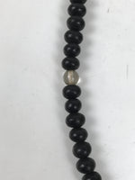 Japanese Buddhist Prayer Bracelet Vtg Juzu Clear Black Resin Beads Tassel JZ169
