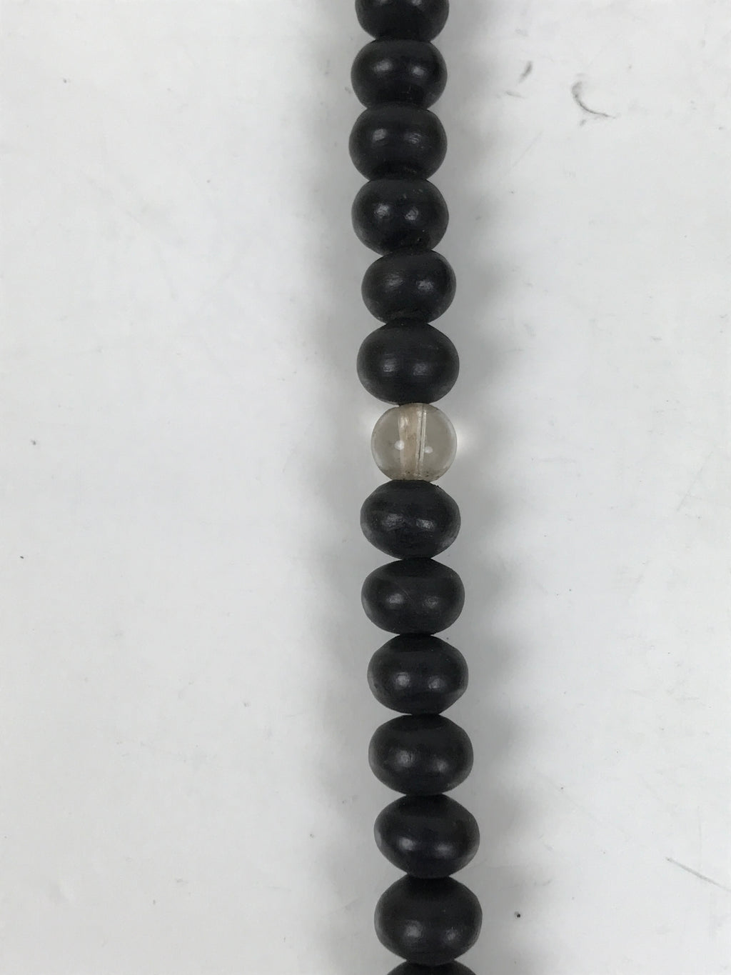 Japanese Buddhist Prayer Bracelet Vtg Juzu Clear Black Resin Beads Tassel JZ169