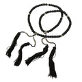 Japanese Buddhist Prayer Bracelet Vtg Juzu Clear Black Resin Beads Tassel JZ169