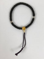 Japanese Buddhist Prayer Bracelet Vtg Juzu Clear Black Resin Beads Tassel JZ184