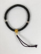 Japanese Buddhist Prayer Bracelet Vtg Juzu Clear Black Resin Beads Tassel JZ184