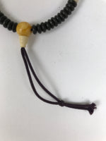 Japanese Buddhist Prayer Bracelet Vtg Juzu Clear Black Resin Beads Tassel JZ184