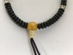 Japanese Buddhist Prayer Bracelet Vtg Juzu Clear Black Resin Beads Tassel JZ184